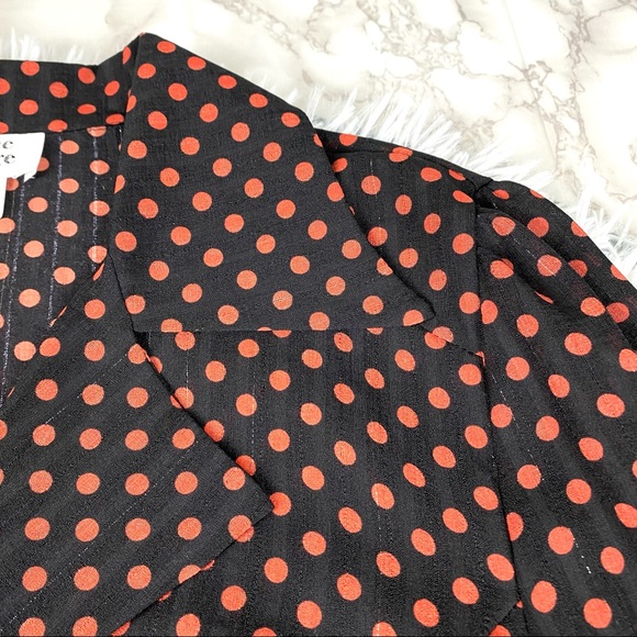 Unique Vintage Retro Sheer Polka Dot Button Down Blouse EUC - Picture 8 of 12